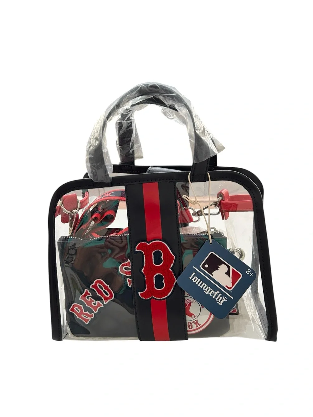 NWT MLB Boston Red Sox Clear Tote Crossbody Stadium Bag with Pouch